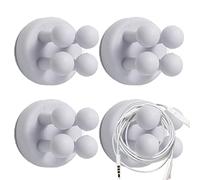 Haowul Self Adhesive Wall, 4pcs Hanging Extra Strong Tea Towel Razor Holder, Silicone Multifunctional Hook for Kitchen Bathroom