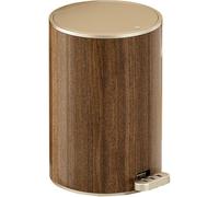 Haowul Waste Paper Bin Modern Wooden Paper Basket, Retro Trash Can Round Litter Box Small Trash Can Garbage Bin Container with Lid