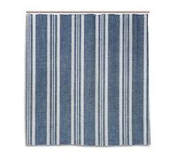 HaoXiang Denim Blue and White Stripes Shower Curtain Set Bathroom Waterproof Polyester Fabric Curtains Bath Mildew Resistant Machine Washable