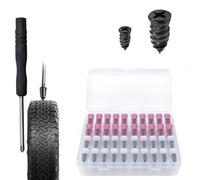 HAOXYO 40Pcs Tyre Repair Kit Rubber Nails with Screwdriver, Tyre Repair Kit Rubber Nails, Puncture Repair Nail Vacuum Tyre Repair Nail for Car Motorcycle Bicycle (20 Small + 20 Large)