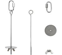 Haoyaru 2pcs Pendant Bird Food Chain Parrot Fruit Feeder with Washer, 6.9 Inch Stainless Steel Fruit Holder Fork Food for Birds, Suitable for Bird Cage Feeder