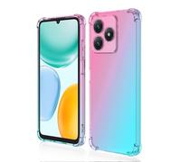 HAOYE Case for Honor X5C 4G / X5C Plus 4G, Gradient Color Ultra-Slim Crystal Clear Anti Smudge Silicone Soft Shockproof TPU Protection Bumper Phone Cover Shell (Pink/Green)