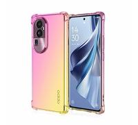 HAOYE Case for OPPO Reno 10 5G / Reno 10 Pro 5G, Gradient Color Ultra-Slim Crystal Clear Anti Smudge Silicone Soft Shockproof TPU Protection Bumper Phone Cover Shell (Pink/Gold)