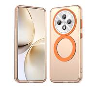 HAOYE Case for OPPO Reno 12F 5G / OPPO Reno 12FS 5G - Slim TPU+PC Cover with Matte Finish, Anti-Fingerprint Shockproof Bumper Compatible for MagSafe Accessories - Orange