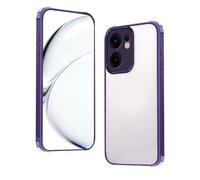 HAOYE Case for OPPO Reno 13F /Reno 13FS, Bumper with Anti-Slip Frosted Frame, Transparent Back Cover, Shell Protection - Purple