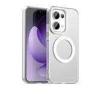 HAOYE Case for OPPO Reno 13F /Reno 13FS - Slim TPU+PC Cover with Matte Finish, Anti-Fingerprint Shockproof Bumper Compatible for MagSafe Accessories - White