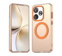 HAOYE Case for Realme GT 6 / Realme GT 6T - Slim TPU+PC Cover with Matte Finish, Anti-Fingerprint Shockproof Bumper Compatible for MagSafe Accessories - Orange