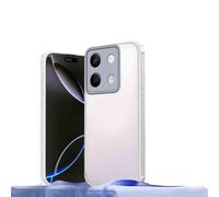 HAOYE Case for Samsung Galaxy A37 5G, Bumper with Anti-Slip Frosted Frame, Transparent Back Cover, Shell Protection - White