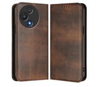HAOYE Case for TCL 60R 5G, Premium TPU & Leather Wallet Phone Case Cover with Card Slots/RFID Blocking/Magnetic Closure/Stand Function - Brown