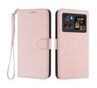 HAOYE Leather Case for CUBOT X100(2025) with Wallet Cover - Magnetic Shell, Card Slots& Hand Strap, and Stand Bumper for Full Protection - Pink