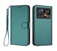 HAOYE Leather Case for CUBOT X100(2025) with Wallet Cover - Magnetic Shell, Card Slots& Hand Strap, and Stand Bumper for Full Protection - Dark Green