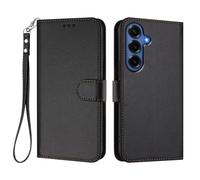 HAOYE Leather Case for Samsung Galaxy S26+ Plus 5G with Wallet Cover - Magnetic Shell, Card Slots& Hand Strap, and Stand Bumper for Full Protection - Black
