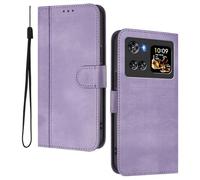 HAOYE Leather Wallet Case for CUBOT X100(2025) - Flip Cover Folding Shockproof Magnetic Suction Stand Function & Card Slot | Retro Shell - Purple
