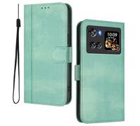 HAOYE Leather Wallet Case for CUBOT X100(2025) - Flip Cover Folding Shockproof Magnetic Suction Stand Function & Card Slot | Retro Shell - Light Green