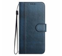 HAOYE Leather Wallet Case for OPPO Find X3 Neo - Flip Cover Folding Shockproof Magnetic Suction Stand Function & Card Slot | Retro Shell - Dark Blue