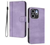 HAOYE Leather Wallet Case for OPPO Reno 14F 5G/4G | Reno 14 FS 5G/4G - Flip Cover Folding Shockproof Magnetic Suction Stand Function & Card Slot | Retro Shell - Purple