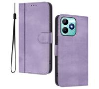 HAOYE Leather Wallet Case for Realme C51 / Realme Note 50 / Realme C53 - Flip Cover Folding Shockproof Magnetic Suction Stand Function & Card Slot | Retro Shell - Purple