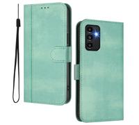 HAOYE Leather Wallet Case for Samsung Galaxy A04s / A13 5G - Flip Cover Folding Shockproof Magnetic Suction Stand Function & Card Slot | Retro Shell - Light Green