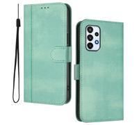 HAOYE Leather Wallet Case for Samsung Galaxy A23 5G / 4G - Flip Cover Folding Shockproof Magnetic Suction Stand Function & Card Slot | Retro Shell - Light Green