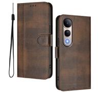 HAOYE Leather Wallet Case for VIVO V50 Lite 5G / 4G - Flip Cover Folding Shockproof Magnetic Suction Stand Function & Card Slot | Retro Shell - Brown