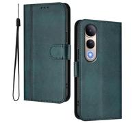 HAOYE Leather Wallet Case for VIVO V50 Lite 5G / 4G - Flip Cover Folding Shockproof Magnetic Suction Stand Function & Card Slot | Retro Shell - Dark Green