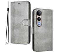 HAOYE Leather Wallet Case for VIVO V50 Lite 5G / 4G - Flip Cover Folding Shockproof Magnetic Suction Stand Function & Card Slot | Retro Shell - Gray