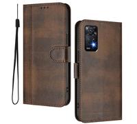 HAOYE Leather Wallet Case for Xiaomi Redmi Note 11 Pro 5G/4G / Note 12 Pro 4G - Flip Cover Folding Shockproof Magnetic Suction Stand Function & Card Slot | Retro Shell - Brown