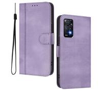 HAOYE Leather Wallet Case for Xiaomi Redmi Note 11 Pro 5G/4G / Note 12 Pro 4G - Flip Cover Folding Shockproof Magnetic Suction Stand Function & Card Slot | Retro Shell - Purple