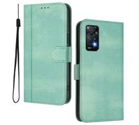 HAOYE Leather Wallet Case for Xiaomi Redmi Note 11 Pro 5G/4G / Note 12 Pro 4G - Flip Cover Folding Shockproof Magnetic Suction Stand Function & Card Slot | Retro Shell - Light Green
