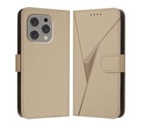 HAOYE Luxury Leather Case for Doogee N55 - Magnetic Closure Wallet Cover with Multi-Angle Stand & Premium Protection Shell - Gold