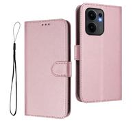 HAOYE Premium Leather Case for OPPO Reno 13F /Reno 13FS, Wallet Cover with Magnetic Closure/With Card Slot, RFID Protection, Anti-Fingerprint and Stand - Pink