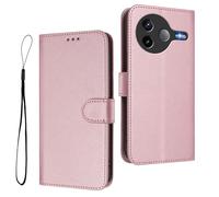 HAOYE Premium Leather Case for Xiaomi Poco F7 Pro, Wallet Cover with Magnetic Closure/With Card Slot, RFID Protection, Anti-Fingerprint and Stand - Pink
