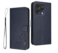 HAOYE Premium Panda Pattern Leather Case for Doogee N55 - RFID Blocking Cover with Card Slots, Kickstand & Shockproof Design Shell - Blue