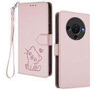 HAOYE Wallet Case for ZTE Blade A76 5G, Cute Kitten Graphic Leather Cover with Magnetic Closure, Shockproof TPU Shell, Card Holder & Stand Bumper - Pink