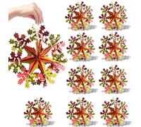 Haoyic 10 Pcs Ceiling Christmas Decorations, 38cm Hanging Foil Christmas Ceiling Decorations Red and Gold, Xmas Snowflake Hanging Decoration Indoor for Xmas Wall Events New Year (Red Gold)