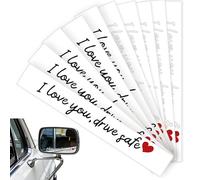 Haoyic 10 Pcs I Love You Drive Safe Mirror Sticker, I Love You Drive Safe Sticker Wing Mirror, Rear View Decoration and Gift for Men Women