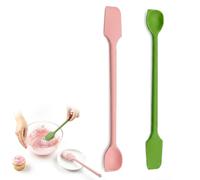 Haoyic 2 Pack Small Silicone Spatula, Dual-Ended Scraper Tool for Jars & Makeup, Flexible Mini Spatula