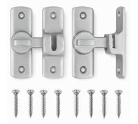 Haoyic 2 Pcs Silver Door Bolts, Internal Slide Lock, Matte Finish Hardware for for Bathroom, Bedroom, Cabinet, Window