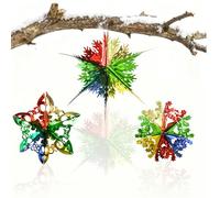 Haoyic 3 Pcs Christmas Ceiling Decorations, 15in Ceiling Foil Hanging Christmas Decorations, Multicolor Hanging Retro Decorative Balls Indoor for Xmas Tree and Home Decoration Ornaments (4 Colors)