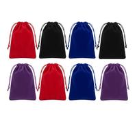 Haoyic 8 Pcs Dice Bag, Small Drawstring Bag for Gifts, 7.08 x 5.11inches Velvet Pouches Drawstring Bags for Tarot Rune Jewelry Crystal(4 Colors)