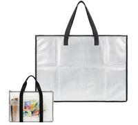 Haoyic A2 Portfolio Case 63x48cm, Transparent Art File Folder and Drawing Board Carry Bag for Artists