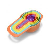 Haoyic Set of 6 Measuring Spoons, Measuring Cups, Cup Measurements Cup Set for Baking, Colorful Measures and Spoons Set Re-Usable Cups Measures, Multicolor Space Saving Stackable