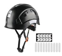HaoYiShang Industrial Safety Helmet with Visor Ear Muffs Hard Hat with Visor Vented OSHA Approved Hardhats Construction Work Head Protection Certified ANSI/ISEA Z89.1 (Black -No goggles)