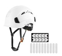 HaoYiShang Industrial Safety Helmet with Visor Ear Muffs Hard Hat with Visor Vented OSHA Approved Hardhats Construction Work Head Protection Certified ANSI/ISEA Z89.1 (White -No goggles)