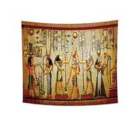 Haoyiyi 150x130cm Ancient Egyptian Tapestry Sphinx Anime Geometric Ethnic Patterns Mythology Wall Hanging Vintage Abstract Art Wall Tapestry Symmetrical Patterns for Bedroom Decor