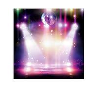Haoyiyi 6x6ft Disco Backdrop Silver Ball Virtual Focus 70s 80s 90s Spotlight Background Photography Photo Friends Girls Youth Entertainment Venues KTV Ballroom Dance Party Supplies