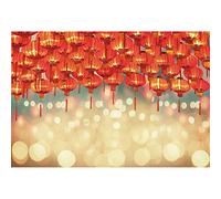 Haoyiyi 7x5ft Happy Chinese New Year Backdrop Background Red Lanterns Bokeh Halos Glitters Photography Photo Family Reunion Party Indoor Outdoor Photo Decor Wallpaper Photocall Photoshoot
