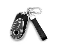 HAOYOUMEI Advanced Soft TPU Key Cover is Compatible with Mercedes Benz 2024-2025 E 2023-2025 SL CLE GLC 2022-2025 EQE EQS S C Series Key (Black Set)