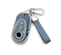 HAOYOUMEI Advanced Soft TPU Key Cover is Compatible with Mercedes Benz 2024-2025 E 2023-2025 SL CLE GLC 2022-2025 EQE EQS S C Series Key (Blue Set)