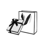 haoyuan Jewellery Gift Box and Gift Bag - 9x7x3 cm, Solid White Cardboard Jewellery Gift Organizer with Foam Padded Inserts, Ideal for Multiple Occasions
